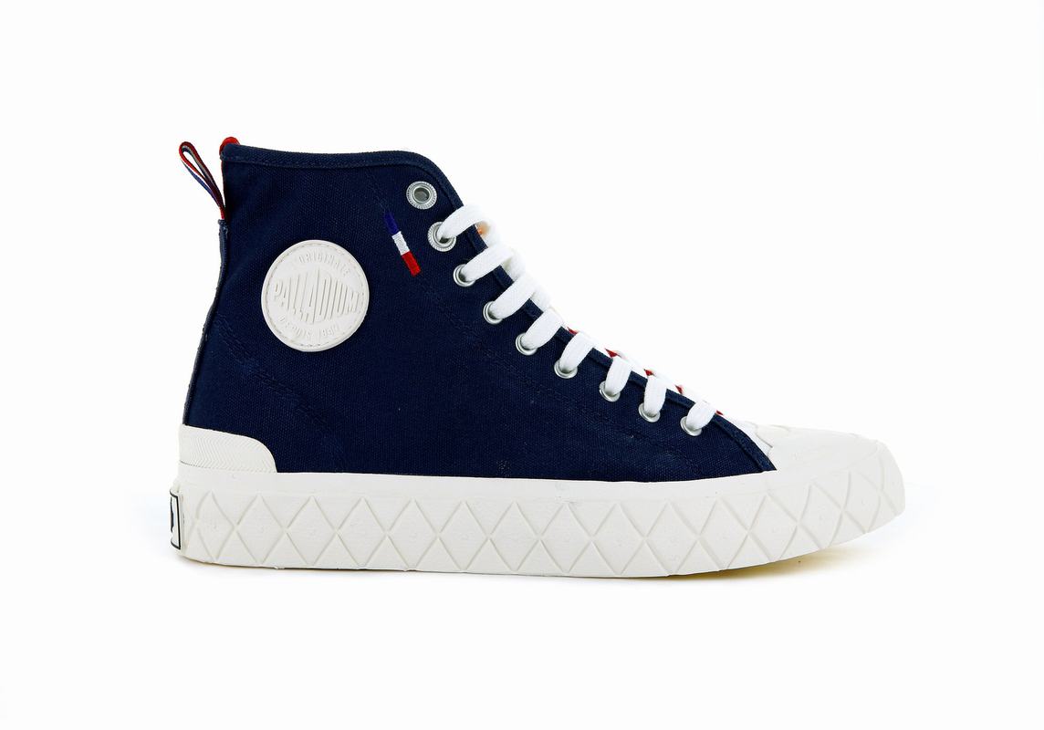 Palladium Palla Ace Canvas Mid Damen Hohe Sneaker Indigo/Rot ||172854-TCM||